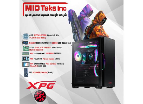 Gaming Desktop (MID-46),AMD RYZEN 5 3500X,DDR4 /16GB ,SSD 512GB ,RTX 2060 ,ASUS MB B450,XPG PYLON 650W ,XPG STARKER  CASE